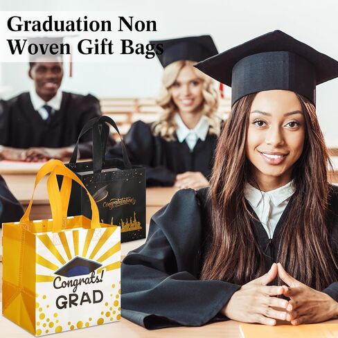 Kigeli 60 Pcs Graduation Gift Bags Reusable Class of 2024 Grad Gift Bags with Handles Non Woven Graduation Tote Bags for Graduation Party Supplies Kindergarten College High School Grad in Saudi Arabia