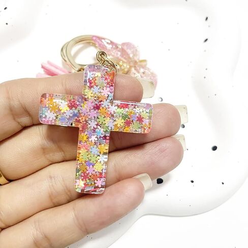 Rhinestone Cross Butterfly Keychain for Women Gold Handbag Bling Personalized Keyring Purse Wallet Girls in Kuwait