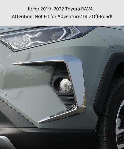 Car Accessories Exterior Fog Light Trim Cover Front Eyebrow Spoiler (Carbon Fiber Style) Fit for 2019 2020 2021 2022 Toyota Rav4 ABS 2 PCS in Saudi Arabia