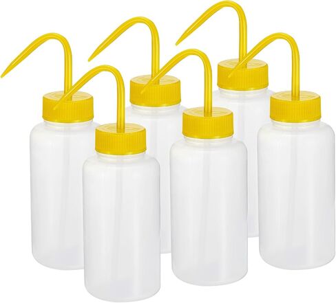PATIKIL 250ml Wash Bottle, 6pcs Plastic Squeeze Bottle Wide Mouth Bottle Watering Tools Foam Bottle for Green Soap Cleaning Washing Irrigation, Clear Blue in Saudi Arabia