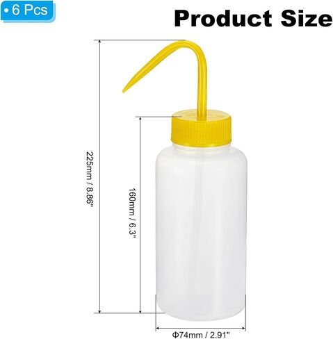 PATIKIL 250ml Wash Bottle, 6pcs Plastic Squeeze Bottle Wide Mouth Bottle Watering Tools Foam Bottle for Green Soap Cleaning Washing Irrigation, Clear Blue in Saudi Arabia