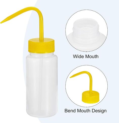 PATIKIL 250ml Wash Bottle, 6pcs Plastic Squeeze Bottle Wide Mouth Bottle Watering Tools Foam Bottle for Green Soap Cleaning Washing Irrigation, Clear Blue in Saudi Arabia