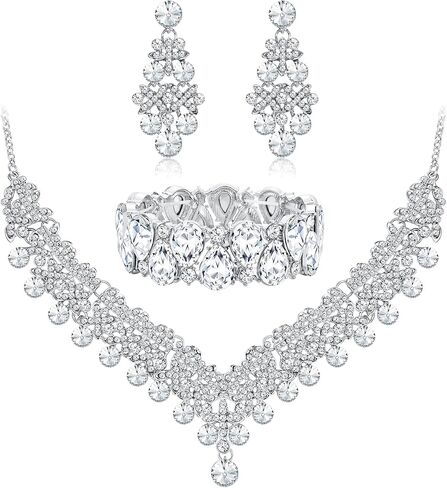 IRONBOX كريستال الزفاف مجموعة مجوهرات الزفاف للنساء الشظية حجر الراين الدمعة قلادة سوار استرخى أقراط مجوهرات الزفاف حزب لوصيفة العروس in Kuwait
