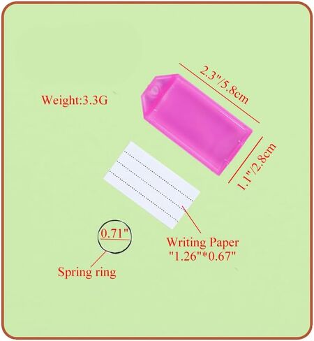 Key Tags 2.3 Inch Plastic Key Label Tags with Split Ring Transparent Covers Easy Open Write Change Paper Secure Sturdy for a Backpack, Fob, Mailbox, ID, USB Drive, Car Keys Pink 15pcs in Saudi Arabia