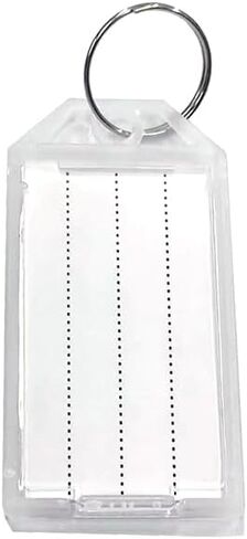 Key Tags 2.3 Inch Plastic Key Label Tags with Split Ring Transparent Covers Easy Open Write Change Paper Secure Sturdy for a Backpack, Fob, Mailbox, ID, USB Drive, Car Keys Pink 15pcs in Saudi Arabia