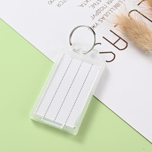 Key Tags 2.3 Inch Plastic Key Label Tags with Split Ring Transparent Covers Easy Open Write Change Paper Secure Sturdy for a Backpack, Fob, Mailbox, ID, USB Drive, Car Keys Pink 15pcs in Saudi Arabia