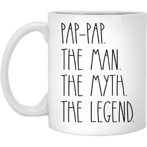 كوب قهوة Pap-Pap The Man The Myth The Legend - كوب Pap-Pap هدايا عيد الميلاد - هدية عيد ميلاد - عيد ميلاد سعيد Pap-Pap - أفضل كوب قهوة Pap-Pap - كوب عيد الأب لـ Pap-Pap 11oz