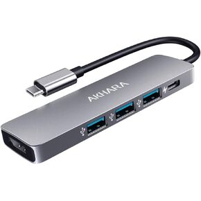 USB C Hub to HDMI Adapter for Mac, USB C Dongle HDMI for MacBook Pro/Air, USB C Laptops Docking Station Multiport Adapter with 3 USB Ports and PD Charging Port, for XPS, Surface and More