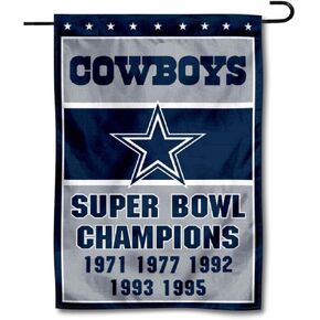 Dallas 5 Time Champions Double Sided Garden Flag