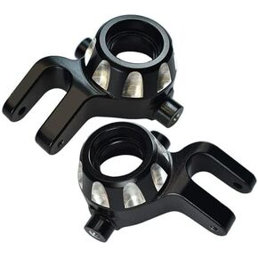 Aluminum Alloy Front Steering Knuckle Arms for Traxxas 1/8 4WD Sledge Monster Truck Replace 9537 2pcs - Black