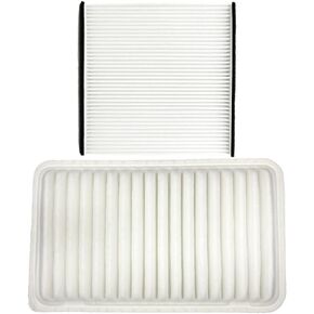 Engine & Cabin Air Filter Combo Set 17801-OH010 87139-32010 Replacement for Toyota Camry 4cyl 6cyl 2002-2006 Sienna Solara ES300 ES330 RX330 RX350