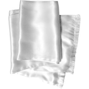 Aviator Scarf - OFF-WHITE - Soft, Sleek, Stylish – Double Layer - Genuine Satin Silk – 100% Silk