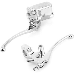 Brake Clutch Cylinder Universal Motorcycle Hydraulic Brake Clutch Master Cylinder Lever Assembly Silver Accessory for 1in Handlebar
