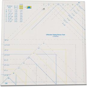 YICBOR Ultimate Flying Geese Tool, Quilting Ruler and Template for Making Multiple Sizes of Flying Geese Blocks