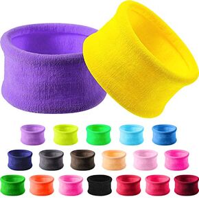 20 Pieces Large Cotton Stretch Hair Ties Bands Rope Ponytail Holders Headband for Thick Heavy or Curly Hair, 6.5 cm in Diameter (Multicolor)
