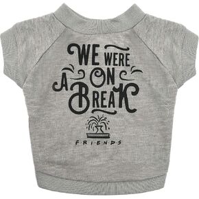 We were On A Break Dog T Shirt in Grey | Soft Dog Shirt, Machine Washable Pull-Over Dog Tshirt, Light Weight & Semi-Stretch | Size Medium for All Small to Medium Dogs in Kuwait