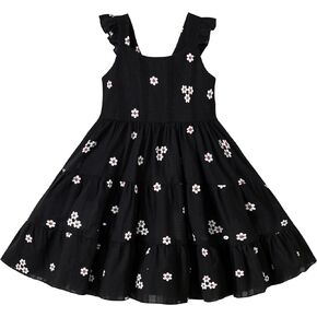 Kids Toddler Baby Girls Dress Ruffle Sleeveless Princess Dress 2024 Summer Beach Sundress