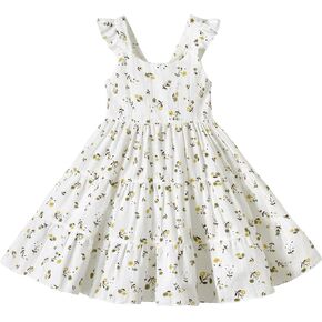 Kids Toddler Baby Girls Dress Ruffle Sleeveless Princess Dress 2024 Summer Beach Sundress