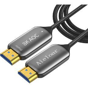 Optic Fiber HDMI 2.1 Cable 300ft,8K@60Hz 4K@120Hz Dynamic HDR 10, eARC, HDCP2.2, 4:4:4 7680x4320 Resolution, 48Gbps Optical Fiber HDMI 2.1 Cable for PS5/8K TV/LG TV in Kuwait