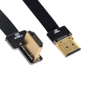 JSER-Brands Xiwai CYFPV FPV HDMI Male to Left Angled 90D HDMI Male HDTV FPC Flat Cable for FPV HDTV Multicopter Aerial Photography (0.2M)