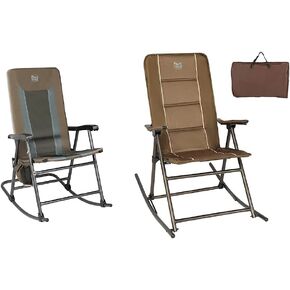 TIMBER RIDGE Foldable Padded Rocking Chair for Outdoor, High Back and Heavy Duty, Portable for Camping, Patio, Lawn, Garden, Yard or Balcony, Supports 300lbs