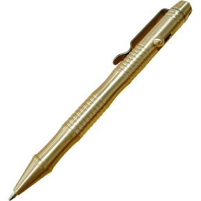 SMOOTHERPRO Solid Brass Bolt Action Pen Refillable Retractable Heavy Duty for Tremor Parkinson Arthritic Business Office Signature Writing EDC Gift Retro Black(BB202)