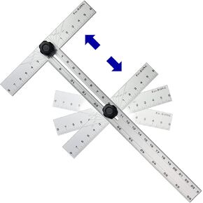Triangle Ruler Square Folding Aluminium Frame Construction Tools Combination 48 Inches Carpentry Squares in Framing Roofing Stair Work Woodworking Movable Right Angle 90°45 Degree Angle Ruler