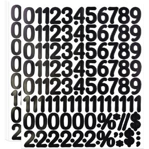 1 Inch Black Number Stickers, 864 Pieces 0-9 Self Adhesive Numbers Puntuaction Label Stickers for Mailbox, Scrapbooking