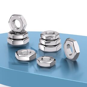 M22(1pcs) Nylon Insert Hex Lock Nuts Stainless Locknuts, Hex Drive, Bright Finish, 304 Stainless Steel 18-8, Coarse Thread