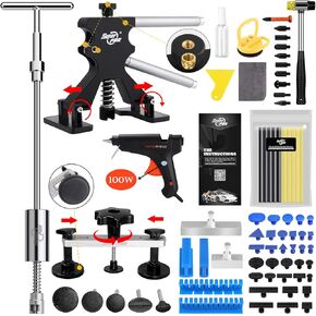مجموعة إزالة دنت السيارات للسيارات، طقم سحب دنت مع رافع أسود، ساحب جسر، مطرقة منزلقة على شكل حرف T، عروات معدنية طويلة من النوع لإصلاح الانبعاجات الكبيرة، الانبعاجات الصغيرة، الضربات، التجاعيد وأضرار البَرَد in Kuwait