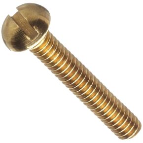 Small Parts 330 Brass Machine Screw, Plain Finish, Round Head, Slotted Drive, 1/4" Length, #2-56 Threads (Pack of 100)