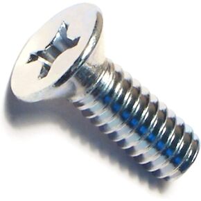 014973289072 Phillips Flat Machine Screws, 1/4-20 x 3/4, Piece-75, zinc
