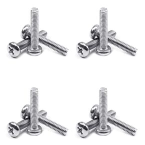 30Pcs M4-0.7x8mm Pan Head Machine Screws 304 Stainless Steel Metric Phillips Drive Cross Round Head Machine Screws Fasteners Bolts, Fully Threaded