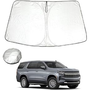 ROCCS Windshield Sunshade UV Ray Reflector Compatible with Chevy Tahoe GMC Yukon 2021-2024 Front Window Sun Shade Shield Cover Foldable Reflective Sun Visor