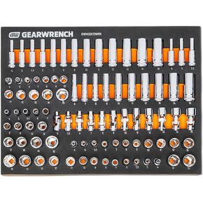 GEARWRENCH 89 Piece 1/4" Drive Master Metric Socket Set in Foam Storage Tray - GWMSSKT14MM