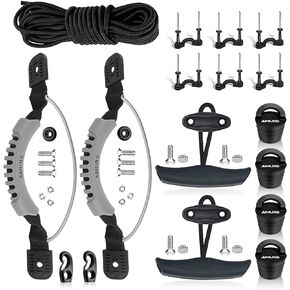 مقابض حمل قوارب الكاياك، ملحقات قوارب الكاياك، مقابض الكاياك، استبدال مقابض الكاياك ومقبض على شكل حرف T مع سلك بنجي بطول 8 أقدام، مجموعة عيون برشام ثلاثية القبضة، أجزاء قوارب الكاياك مدى الحياة، المحيط، قارب الكانو العاطفي in Kuwait