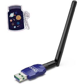 محول بلوتوث طويل المدى من الفئة 1 للكمبيوتر الشخصي، محول بلوتوث QGOO USB للكمبيوتر الشخصي 5.3+EDR، جهاز استقبال بلوتوث دونجل يدعم Windows10/8.1/8/7 (أزرق-207)