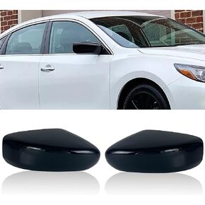 Side Mirror Cover Cap Rear View Mirror Cover Caps Compatible with Nissan Altima 2013-2018 Without Turn Signal Light (Glossy Black Style)
