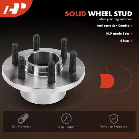 A-Premium Front Wheel Bearing and Hub Assembly with 6-Lug Compatible with Dodge Dakota 1997-2004, Durango 1999-2003, RWD & 2-Wheel ABS Only in Saudi Arabia
