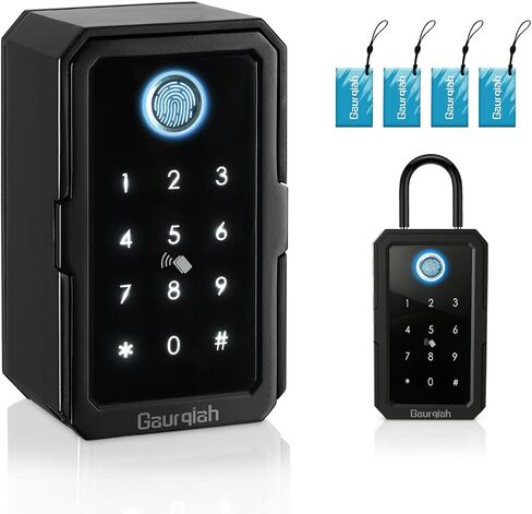 صندوق قفل المفتاح الذكي، التعرف على بصمات الأصابع والتحكم في تطبيق TTLock، رمز مرور Ekey، بطاقة IC لفتح صندوق قفل مفتاح بلوتوث، صندوق قفل ذكي مثبت على الحائط ومعلق على الباب للمنزل ومكتب سمسار عقارات Airbnb in Kuwait