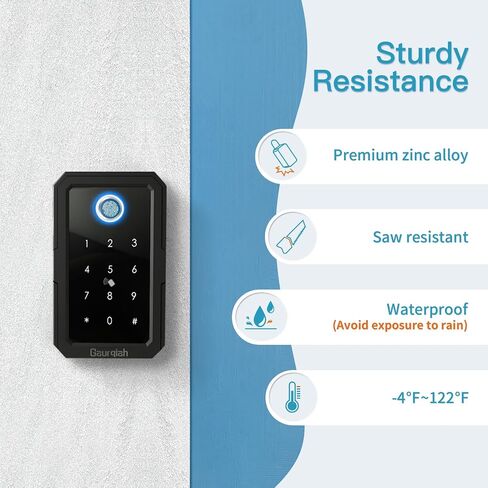 صندوق قفل المفتاح الذكي، التعرف على بصمات الأصابع والتحكم في تطبيق TTLock، رمز مرور Ekey، بطاقة IC لفتح صندوق قفل مفتاح بلوتوث، صندوق قفل ذكي مثبت على الحائط ومعلق على الباب للمنزل ومكتب سمسار عقارات Airbnb in Kuwait