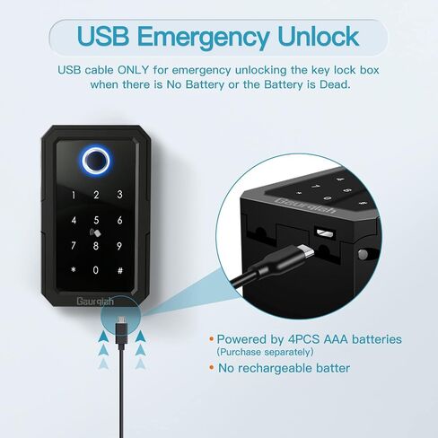 صندوق قفل المفتاح الذكي، التعرف على بصمات الأصابع والتحكم في تطبيق TTLock، رمز مرور Ekey، بطاقة IC لفتح صندوق قفل مفتاح بلوتوث، صندوق قفل ذكي مثبت على الحائط ومعلق على الباب للمنزل ومكتب سمسار عقارات Airbnb in Kuwait
