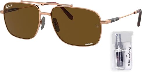Ray-Ban Michael titanium RB8096 Pillow Sunglasses for Men for Women + BUNDLE With Designer iWear Complimentary Eyewear Kit in Saudi Arabia