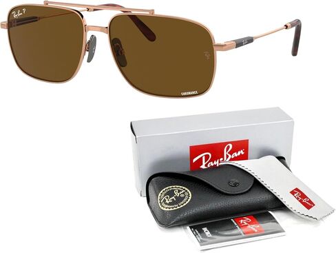 Ray-Ban Michael titanium RB8096 Pillow Sunglasses for Men for Women + BUNDLE With Designer iWear Complimentary Eyewear Kit in Saudi Arabia