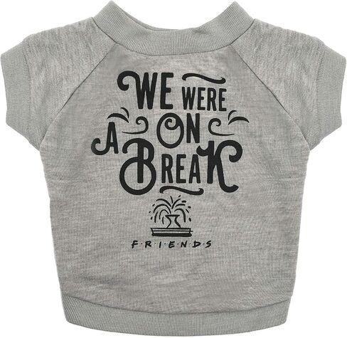 We were On A Break Dog T Shirt in Grey | Soft Dog Shirt, Machine Washable Pull-Over Dog Tshirt, Light Weight & Semi-Stretch | Size Medium for All Small to Medium Dogs in Saudi Arabia
