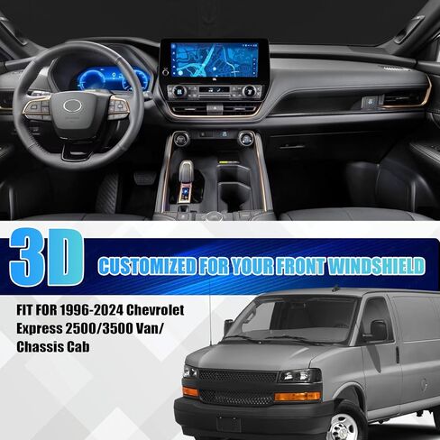 Windshield Sun Shade Replace for 2001-2020 Chevy Motorhome and Class C RVs, 6 Layers Foldable Window Sun Visor Protector, Blocks Sun Rays Heat, Keep Your Car Cooler in Saudi Arabia