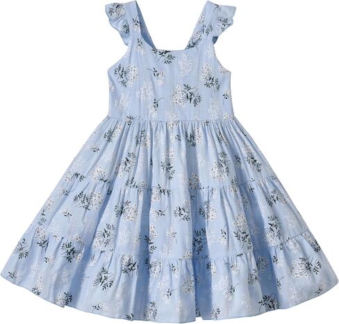 Kids Toddler Baby Girls Dress Ruffle Sleeveless Princess Dress Summer Beach Sundress in Saudi Arabia