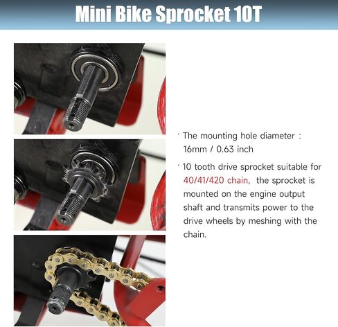 420 Gold Chain for Coleman Mini Bike CT200U CT200U-EX BT200X Baja Warrior Massimo MB200 MB165 Predator 212 196cc 200cc 6.5hp Engine Powersports Parts with 42 and 90 Links 420 Sprocket 10T in Saudi Arabia
