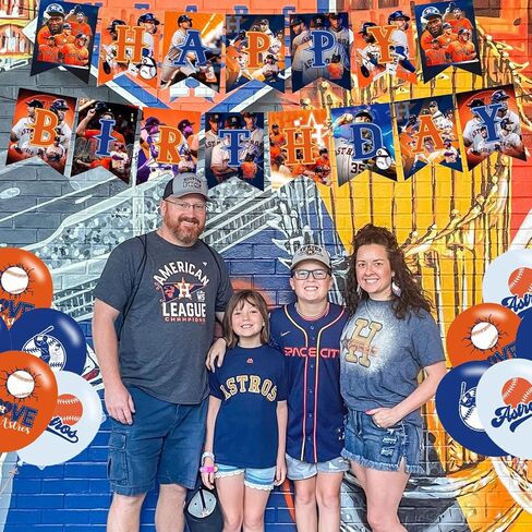Astros Baseball Party Decorations,Birthday Party Supplies For Baseball Team Party Supplies Includes Banner - Cake Topper - 12 Cupcake Toppers - 18 Balloons in Saudi Arabia