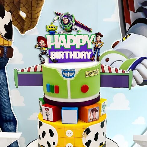 Toy Inspired Stroy Cake Topper Cartoon Story Cake Decorations,Toy Storry Birthday Cake Topper for Kids Story Theme Birthday Party Decoration in Saudi Arabia